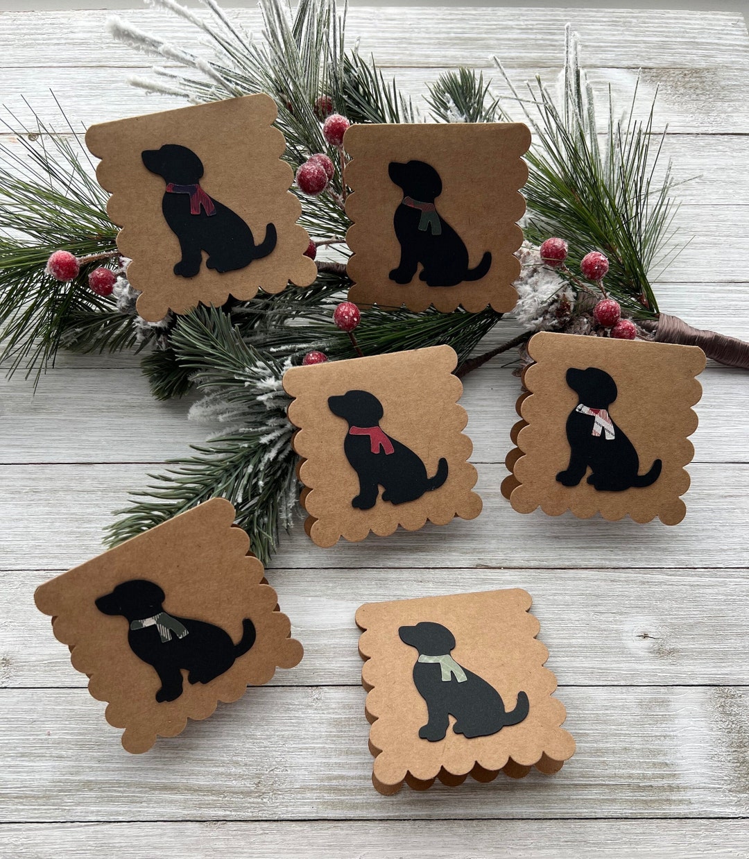 Set of 6 Mini Note Cards ~ Cat or Dog With Scarf ~ Pet Lovers ~ 3x3 ...