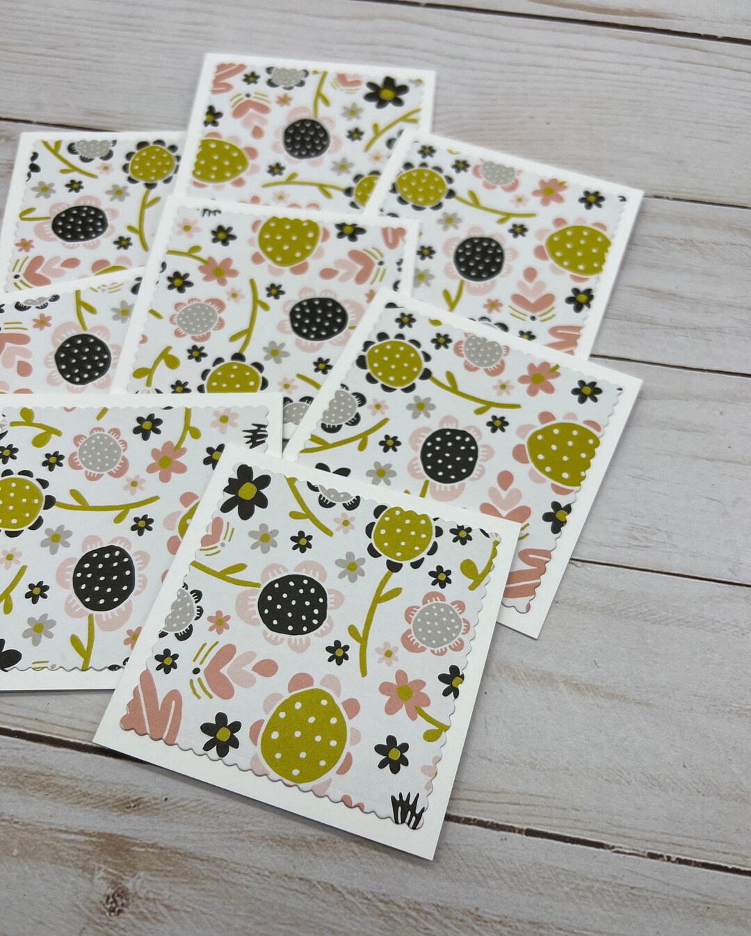 Assorted - Set of 8 Mini Note Cards ~ 3x3 Blank Cards With Envelopes ...