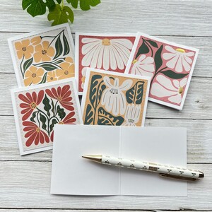Set of 6 Mini Note Cards ~ 3x3 Blank Cards With Envelopes - Retro ...