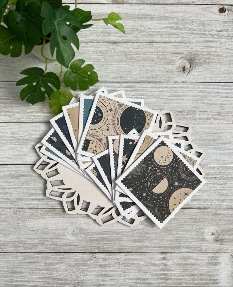 Assorted - Set of 12 Mini Note Cards ~ 3x3 Blank Cards With or W/O ...