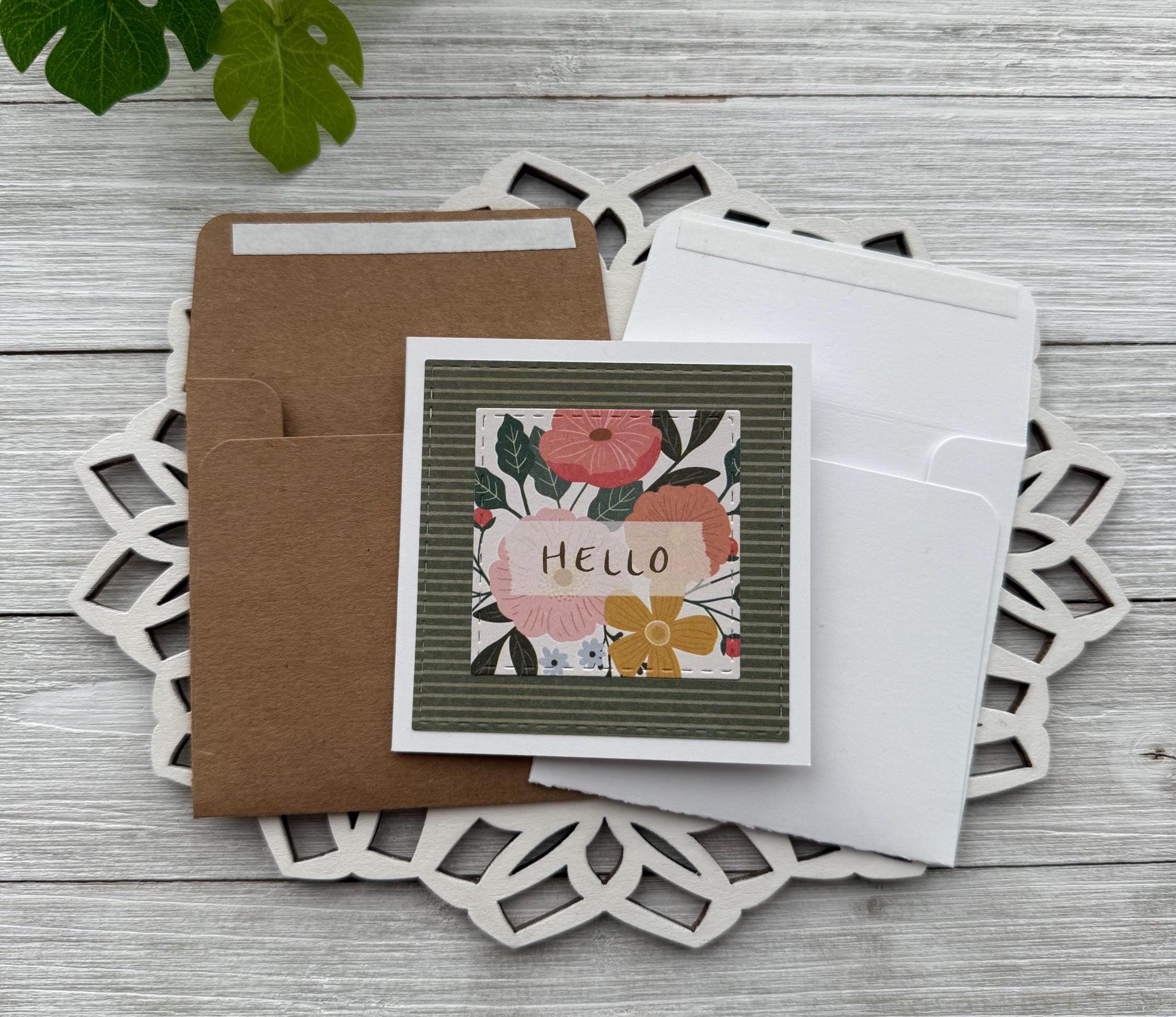 Set of 10 Mini Note Cards ~ 3x3 Blank Cards With Envelopes ~ Lunch Box ...