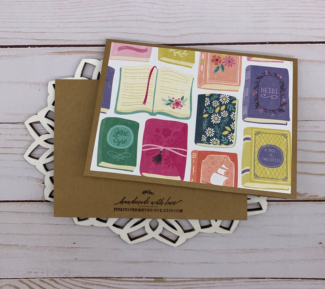 Handmade Note Cards Set of 6 All Occasion Book Lovers Etsy