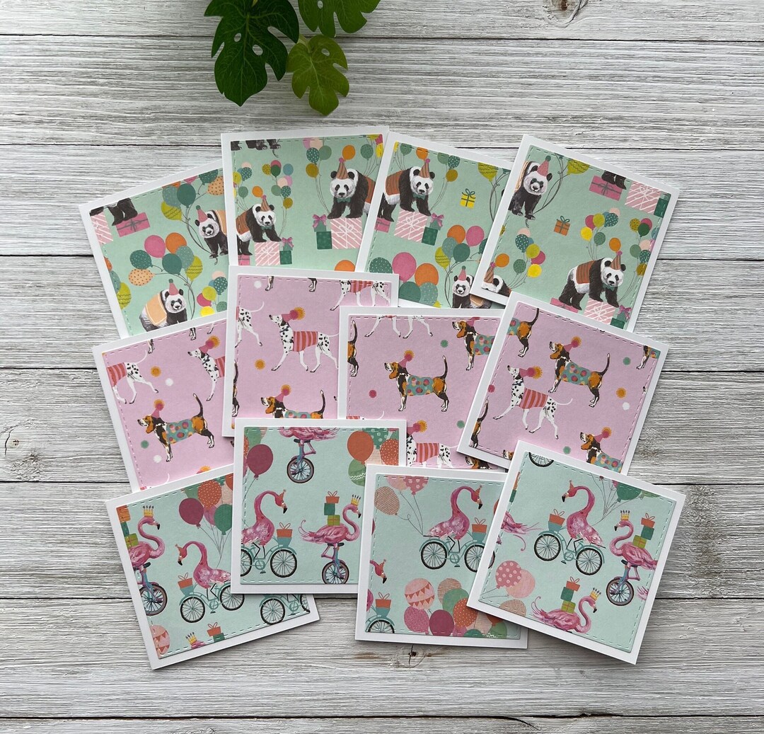 Assorted - Set of 12 Mini Note Cards ~ 3x3 Blank Cards With or W/O ...