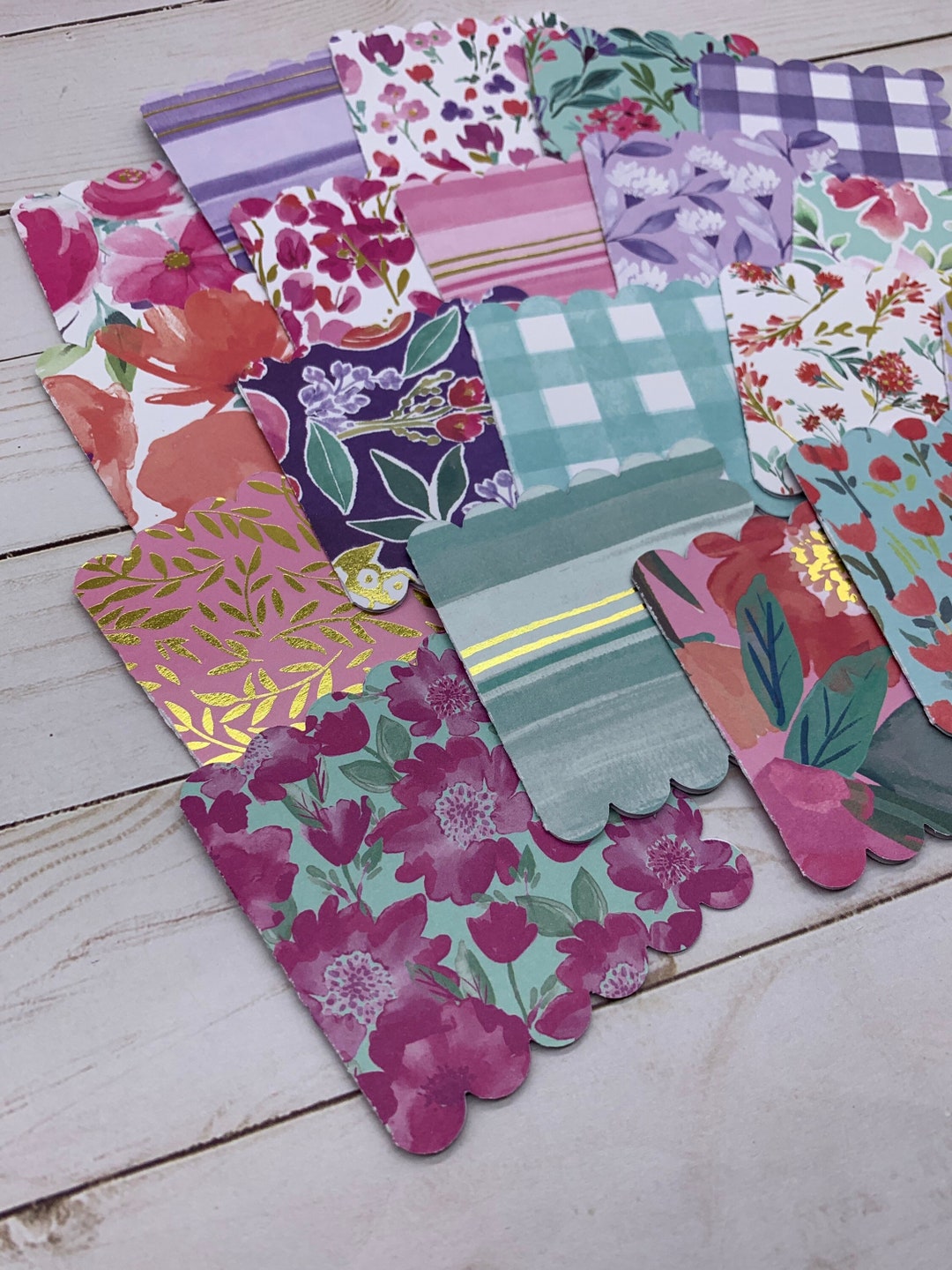 Assorted Note Cards - Set of 20 Mini Scalloped Notecards ~ 3x3 Blank ...