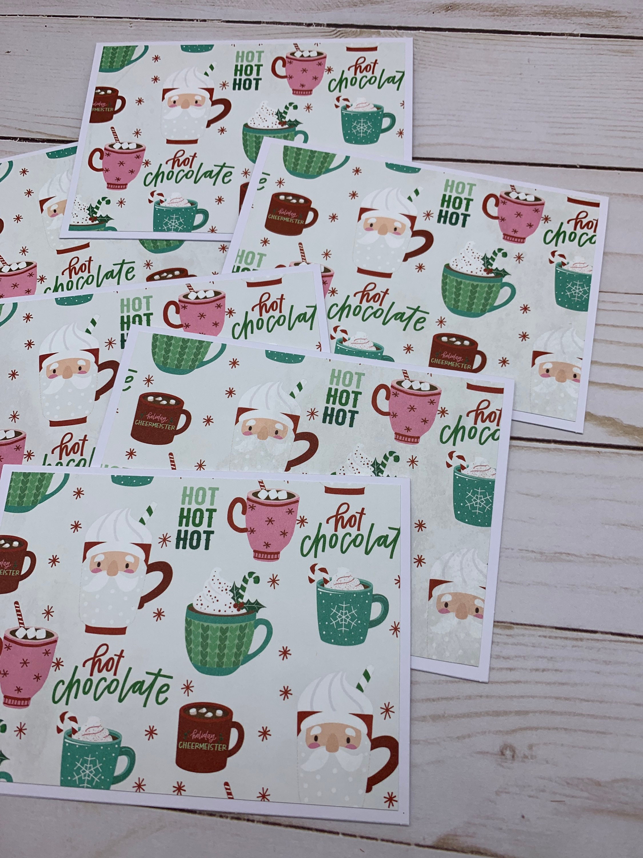 Handmade Note Cards Set of 6 ~ All Occasion ~ Christmas ~ Santa Mugs ...