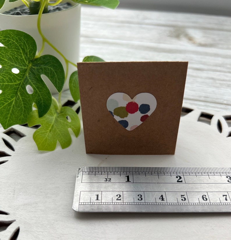 Handmade Mini Notes - 2” Mini Square Heart Cards ~ Assorted Tiny Love ...