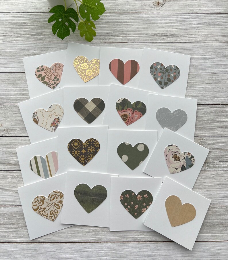 Set of 16 Mini Note Cards ~ 3x3 Blank Cards With Envelopes - Heart Love ...