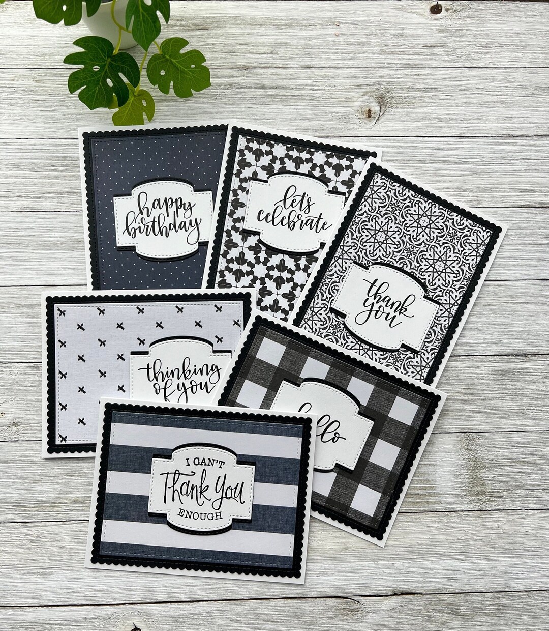 Set of 6 ~ Assorted Note Cards ~ Thank You ~ Birthday ~ Thinking of You ...