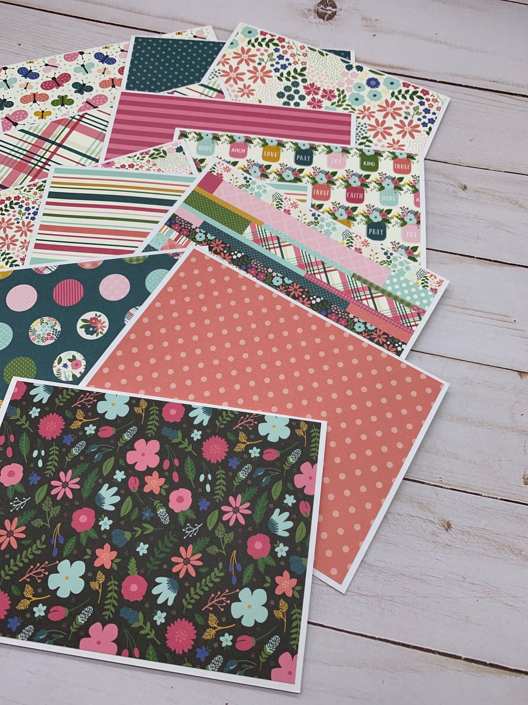 Handmade Note Cards Set of 12 ~ All Occasion ~ Flowers ~ Butterflies ...