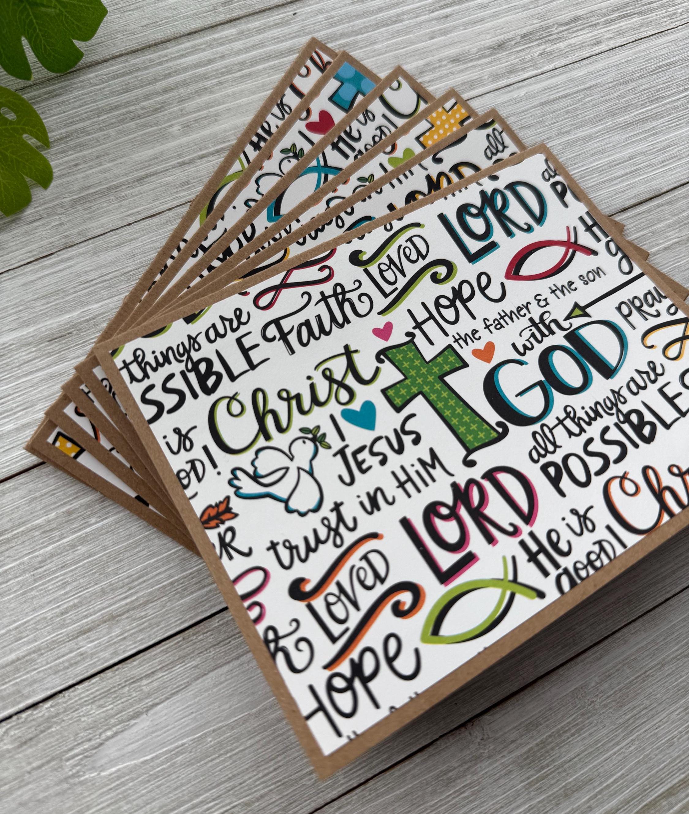 Handmade Note Cards Set of 6 Bible Verse Faith Prayers