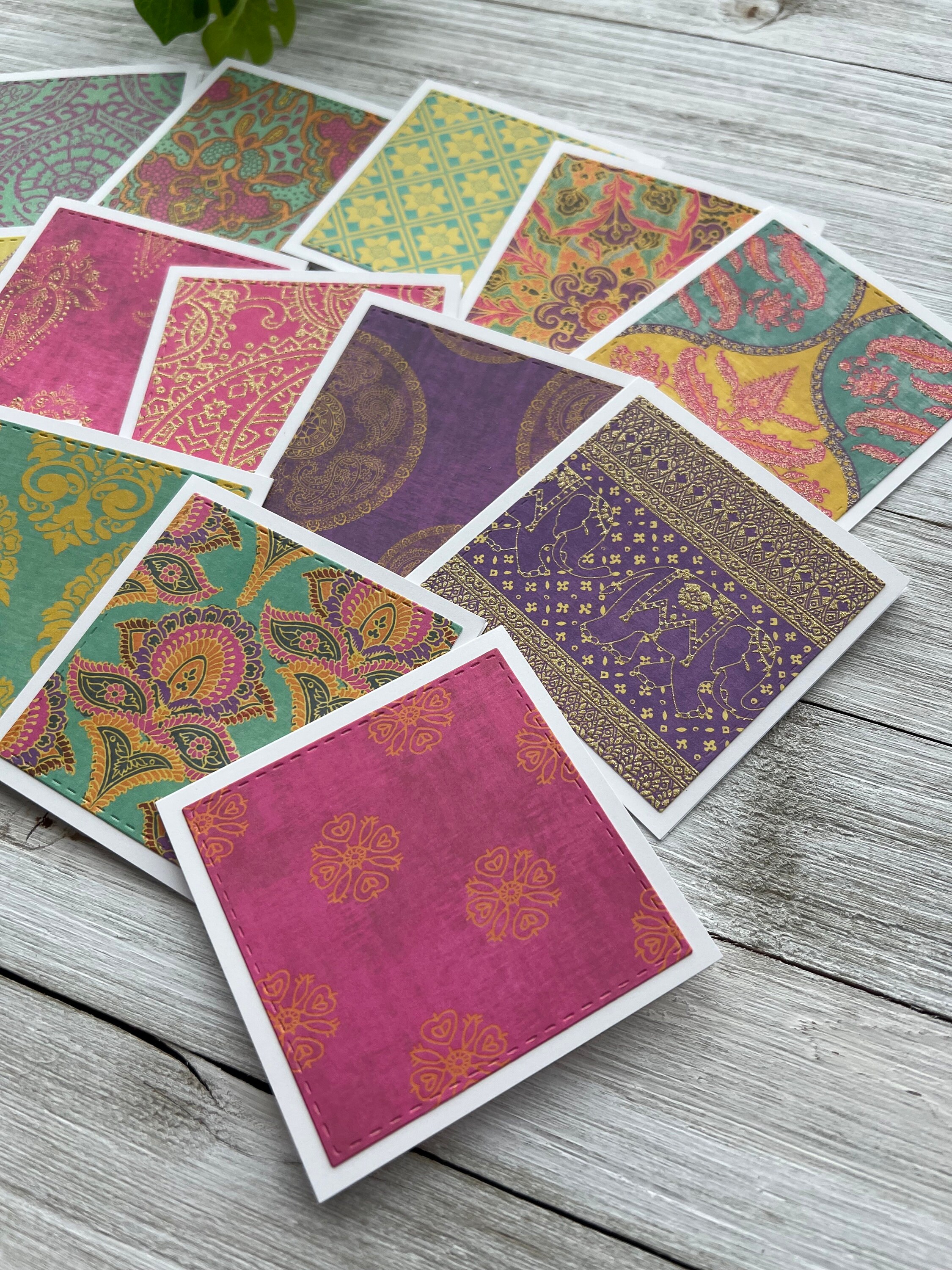 Assorted - Set of 14 Mini Note Cards ~ 3x3 Blank Cards With or W/O ...