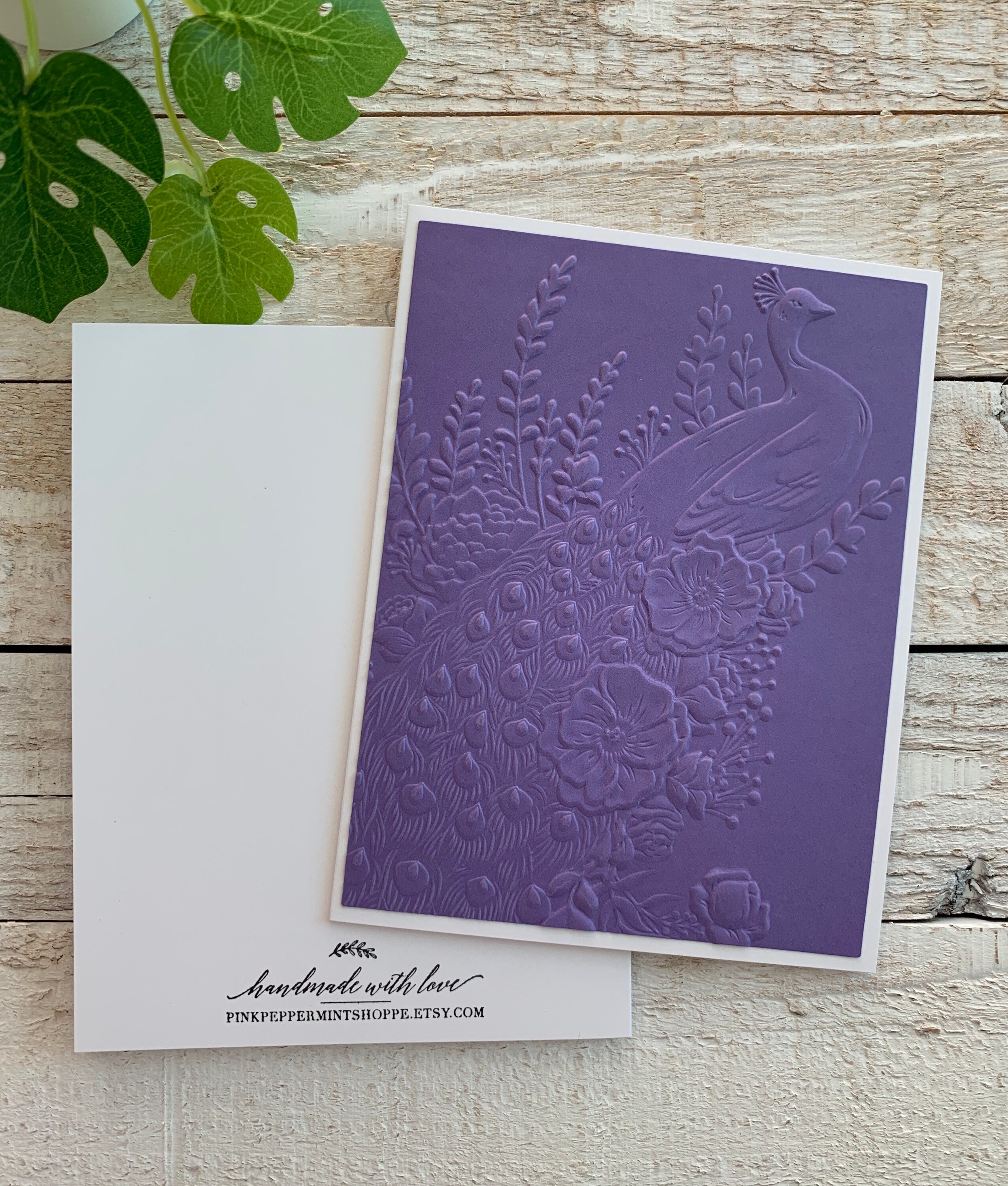 Handmade Embossed Note Cards Pack ~ Elegant Peacocks ~ Thank You ~ All ...