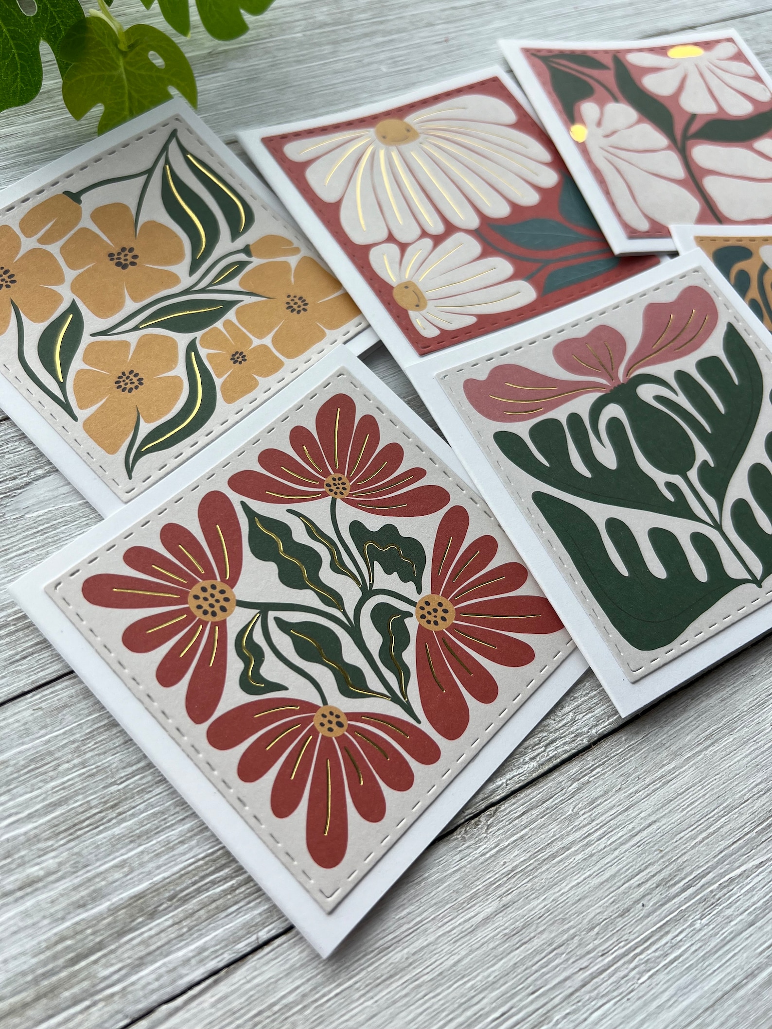 Set of 6 Mini Note Cards ~ 3x3 Blank Cards With Envelopes - Retro ...