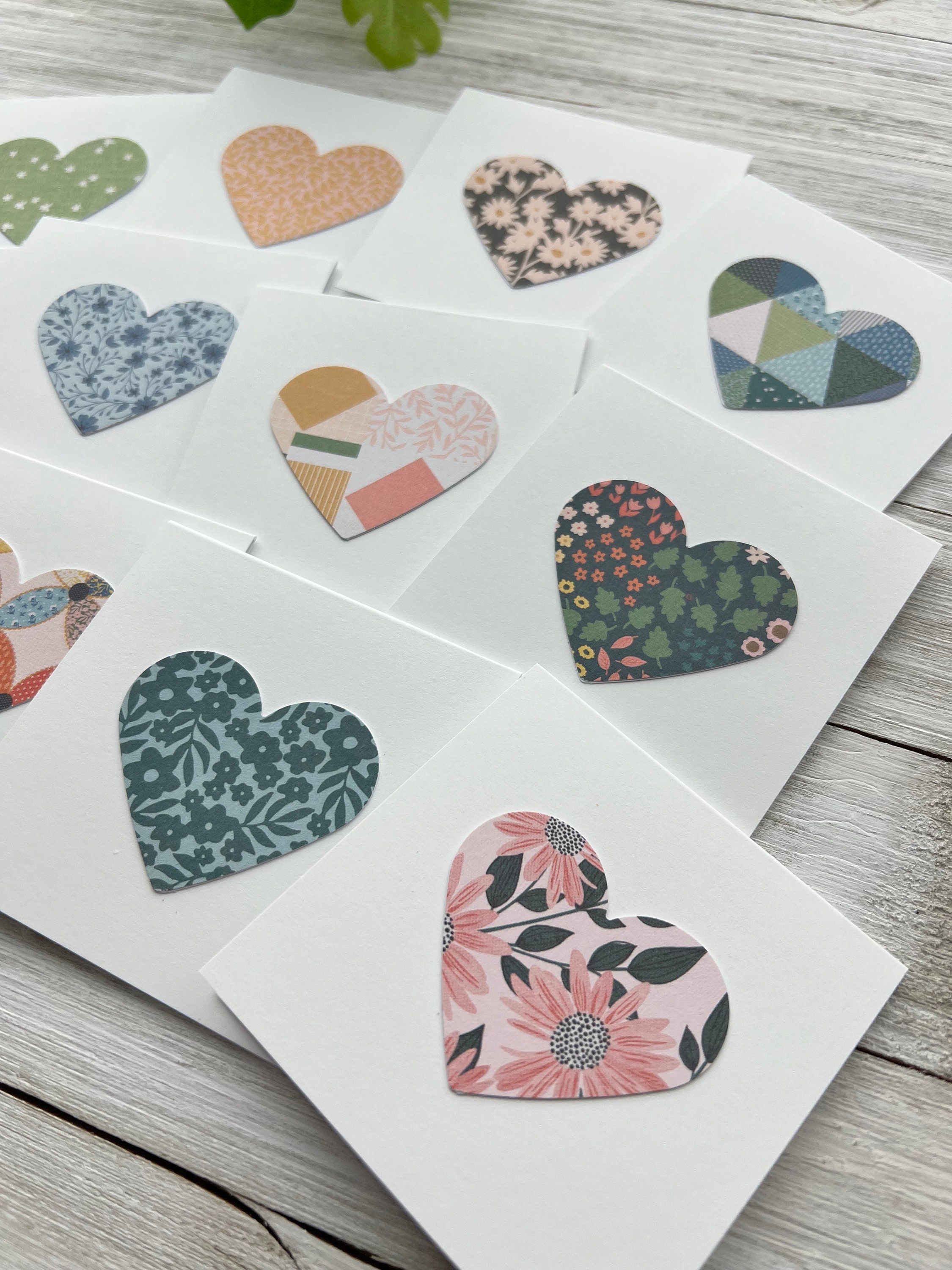Set of 12 Mini Note Cards ~ 3x3 Blank Cards With Envelopes - Heart Love ...