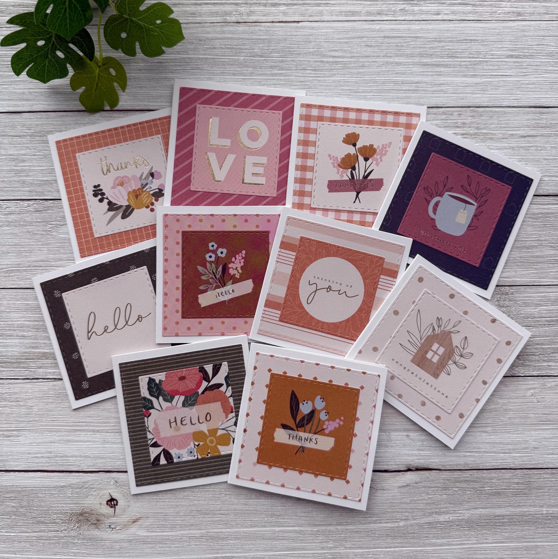 Set of 10 Mini Note Cards ~ 3x3 Blank Cards With Envelopes ~ Lunch Box ...