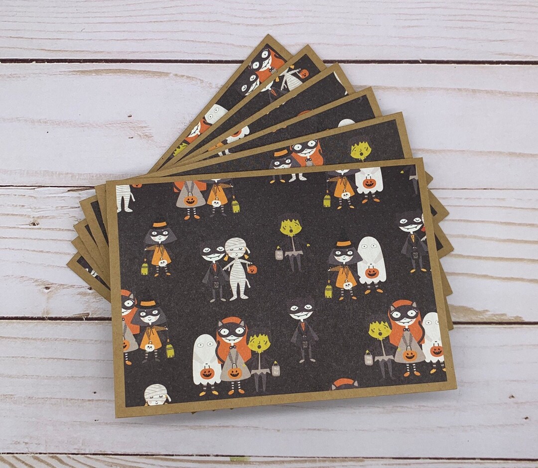 Note Cards Set of 6 ~ Halloween - Witches - Trick or Treat - Blank Kids ...