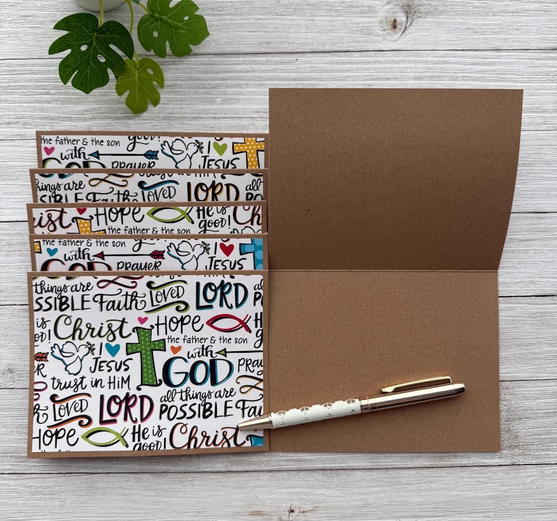 Handmade Note Cards Set of 6 Bible Verse Faith Prayers