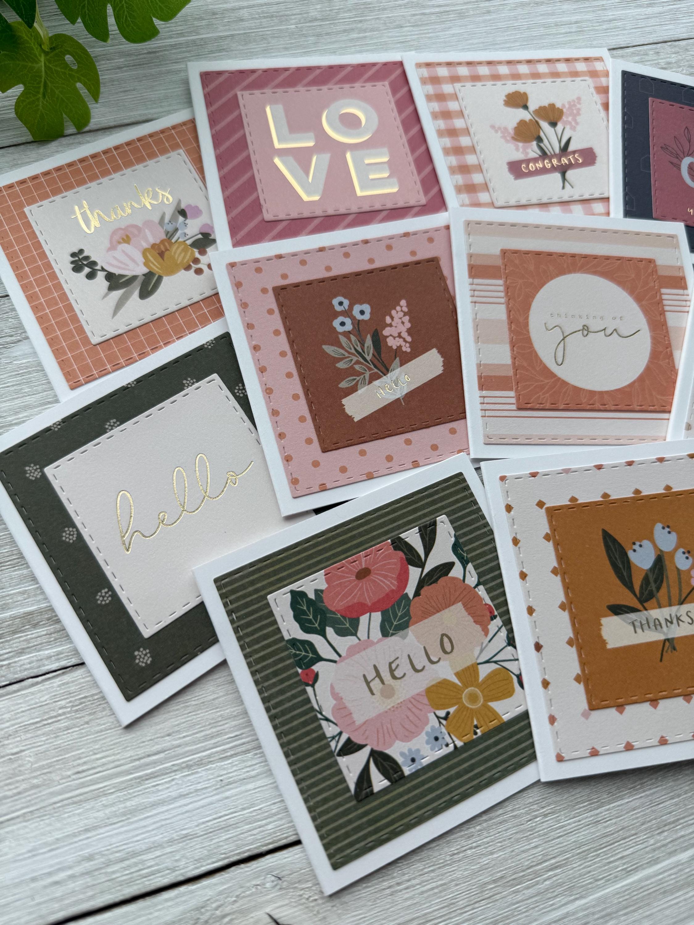 Set of 10 Mini Note Cards ~ 3x3 Blank Cards With Envelopes ~ Lunch Box ...