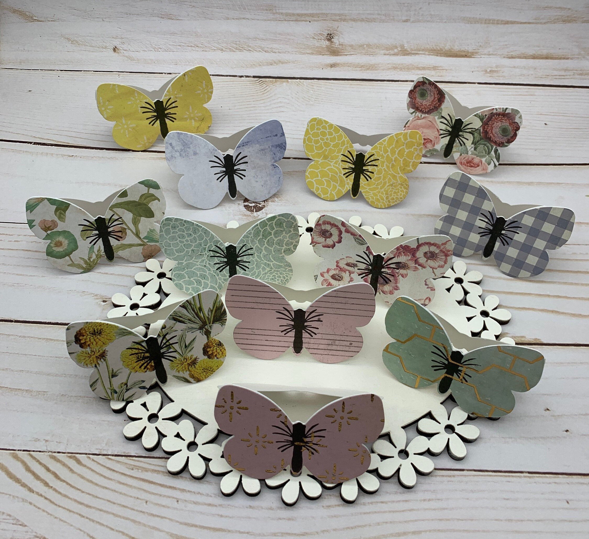 Assorted Note Cards - Set of 12 Mini Butterfly Shaped Notecards ~ Blank ...