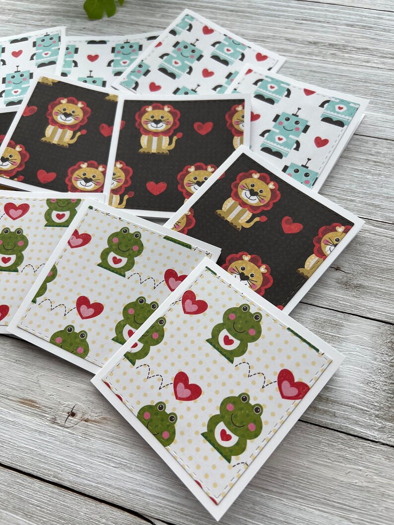 Set of 12 Mini Note Cards ~ 3x3 Blank Cards With Envelopes ~ Lunch Box ...
