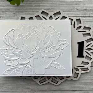 Handmade Embossed Note Cards ~ Large Peony ~ Thank You ~ Thinking of ...