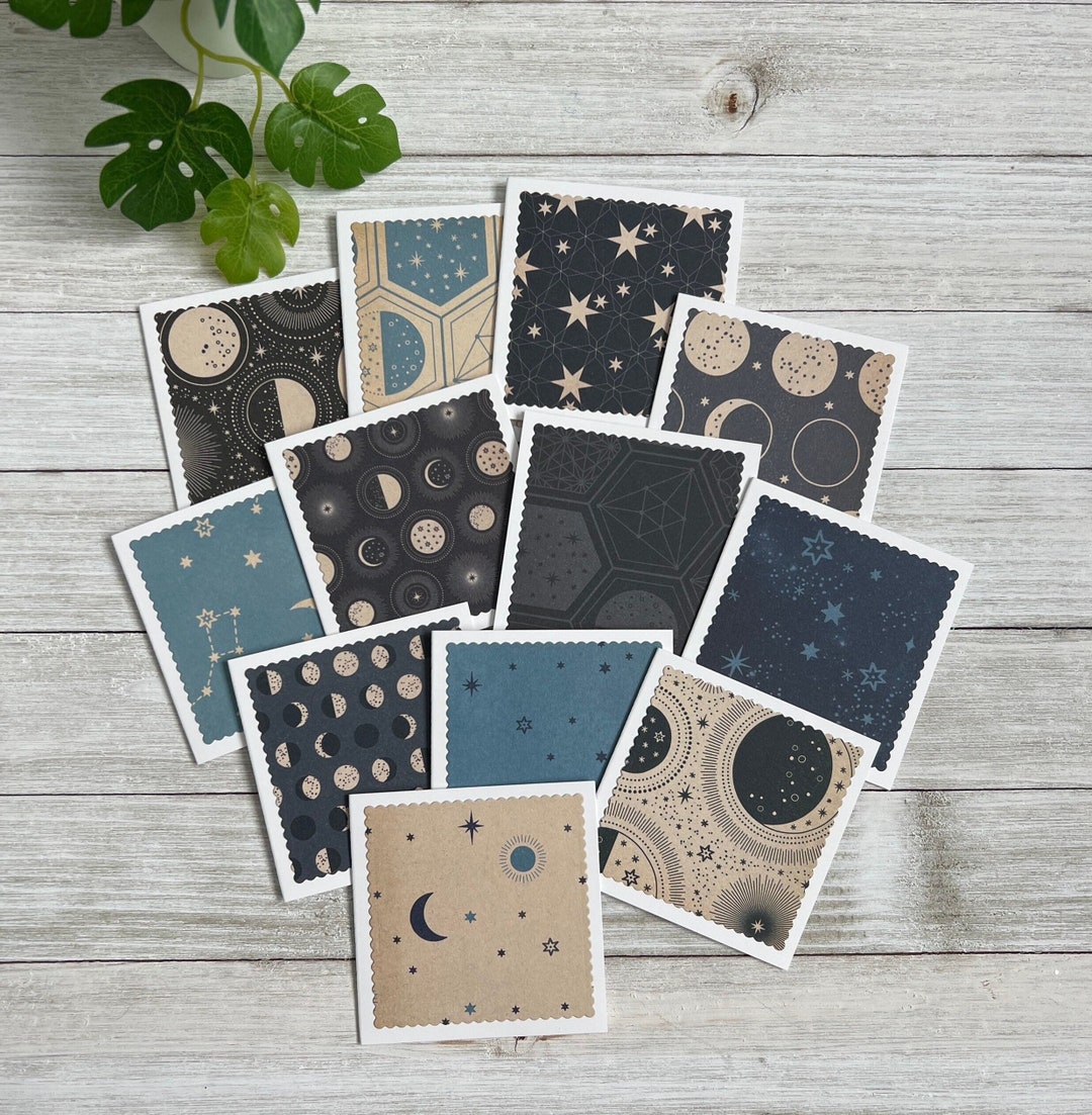 Assorted - Set of 12 Mini Note Cards ~ 3x3 Blank Cards With or W/O ...