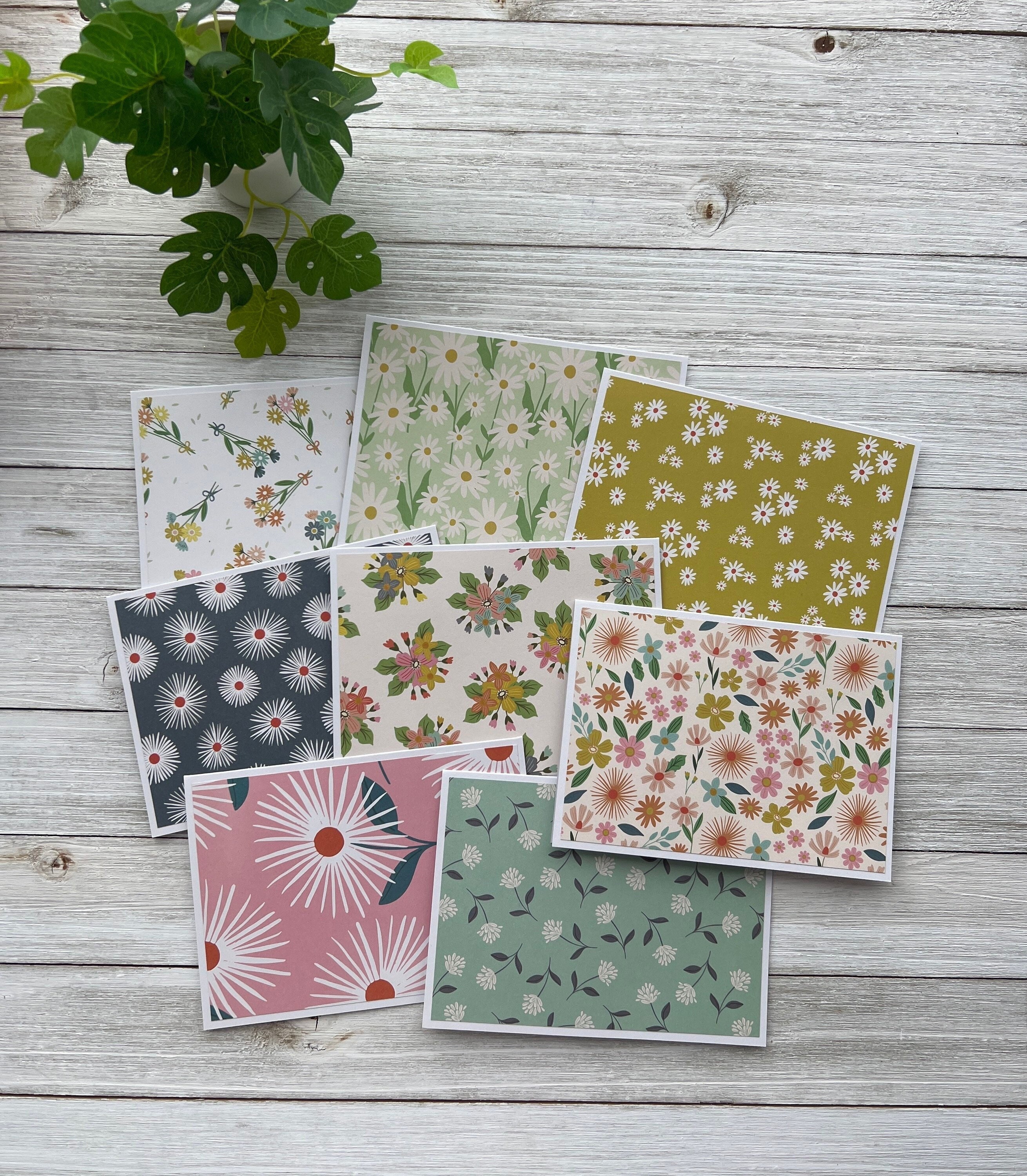 Note Cards Set of 8 ~ Flowers ~ All Occasion ~ Thank You ~ Spring ...