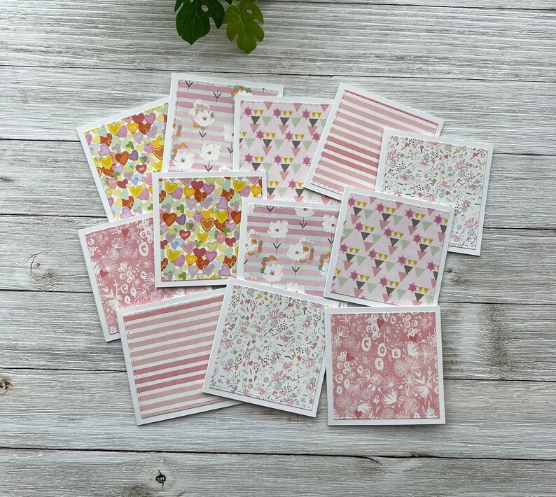 Set of 12 Mini Note Cards ~ 3x3 Blank Cards With or W/O Envelopes ...
