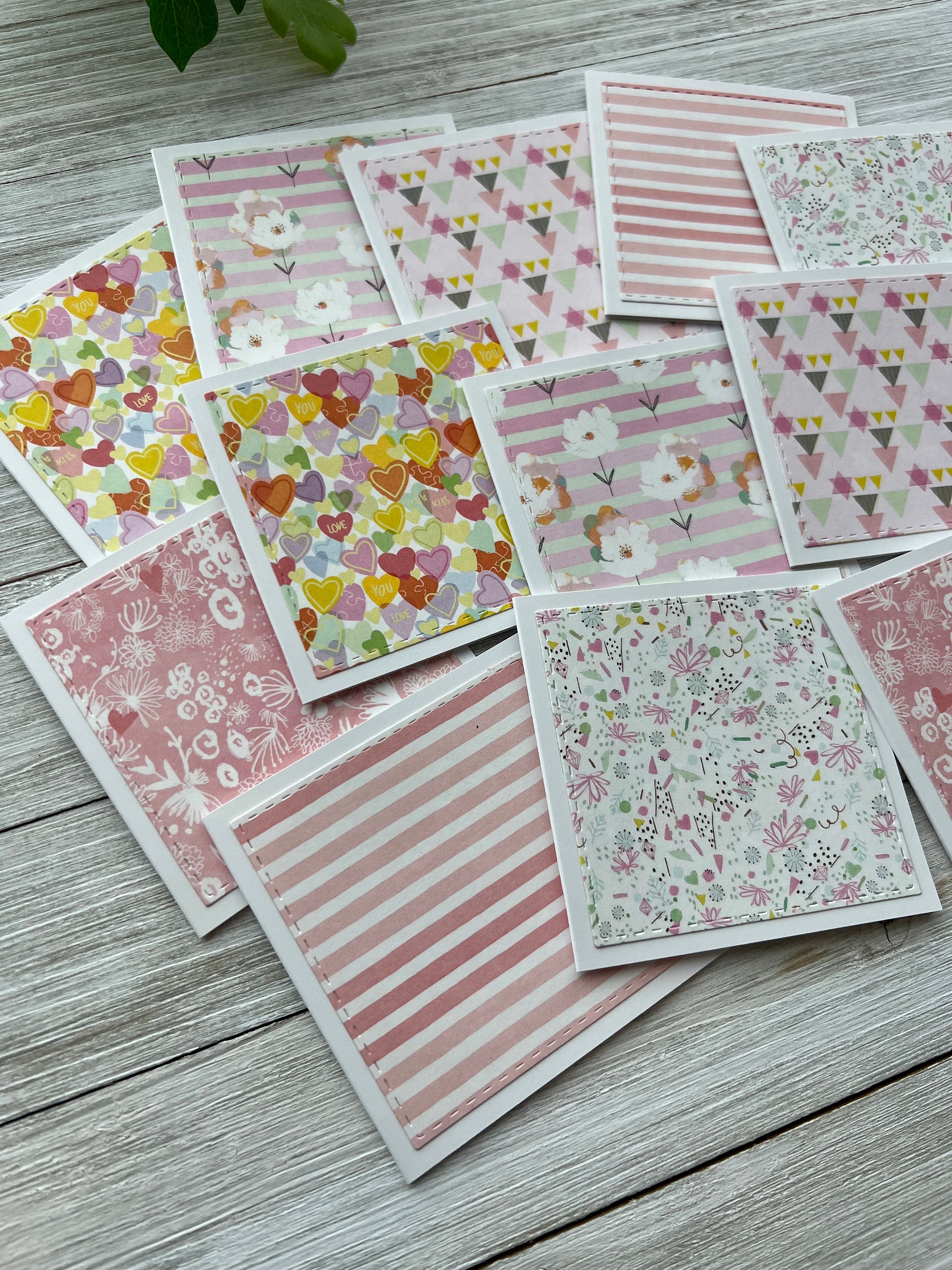 Set of 12 Mini Note Cards ~ 3x3 Blank Cards With or W/O Envelopes ...