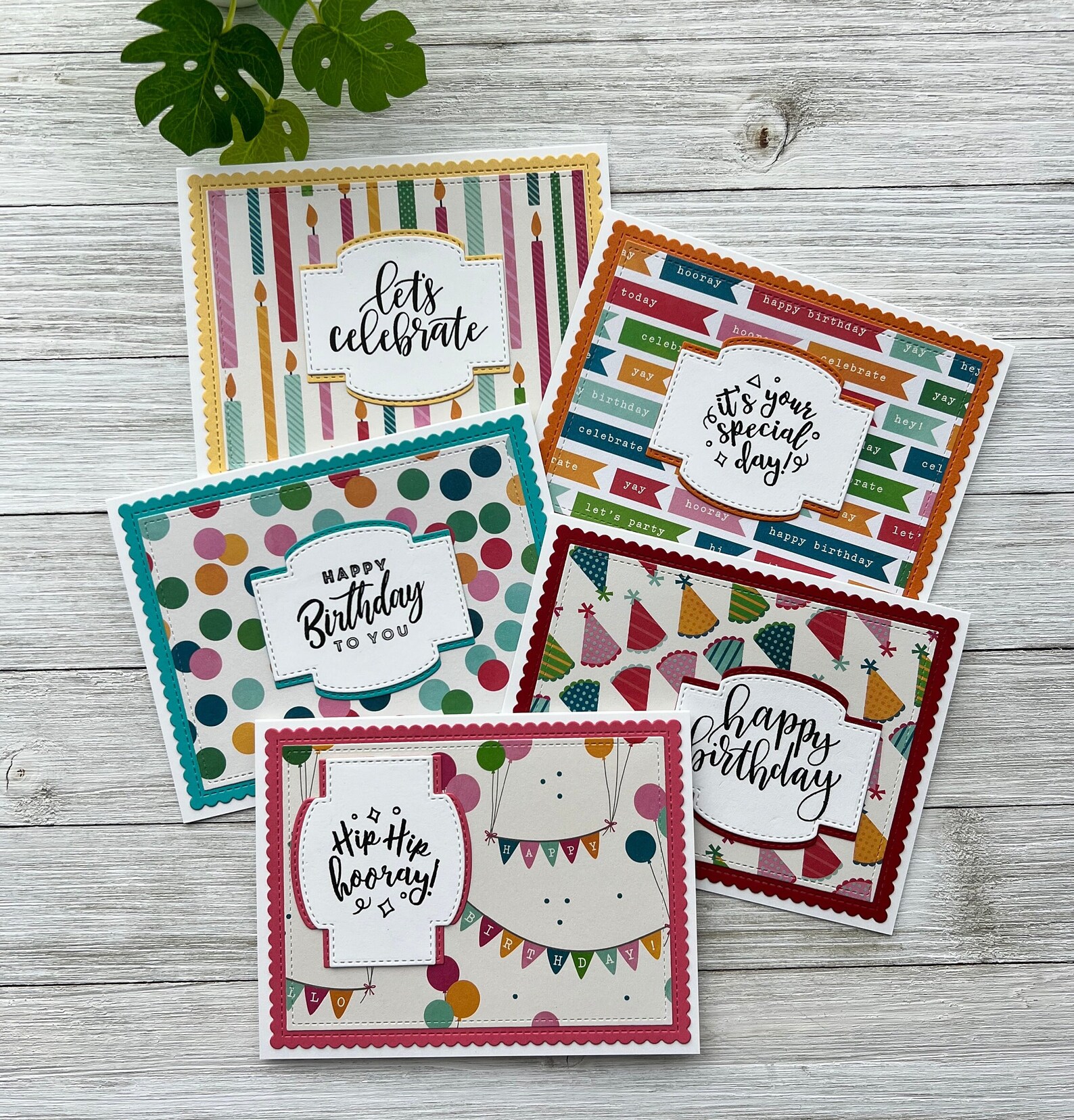 Set of 5 ~ Happy Birthday Note Cards ~ Blank A2 Greeting Stationery - Etsy