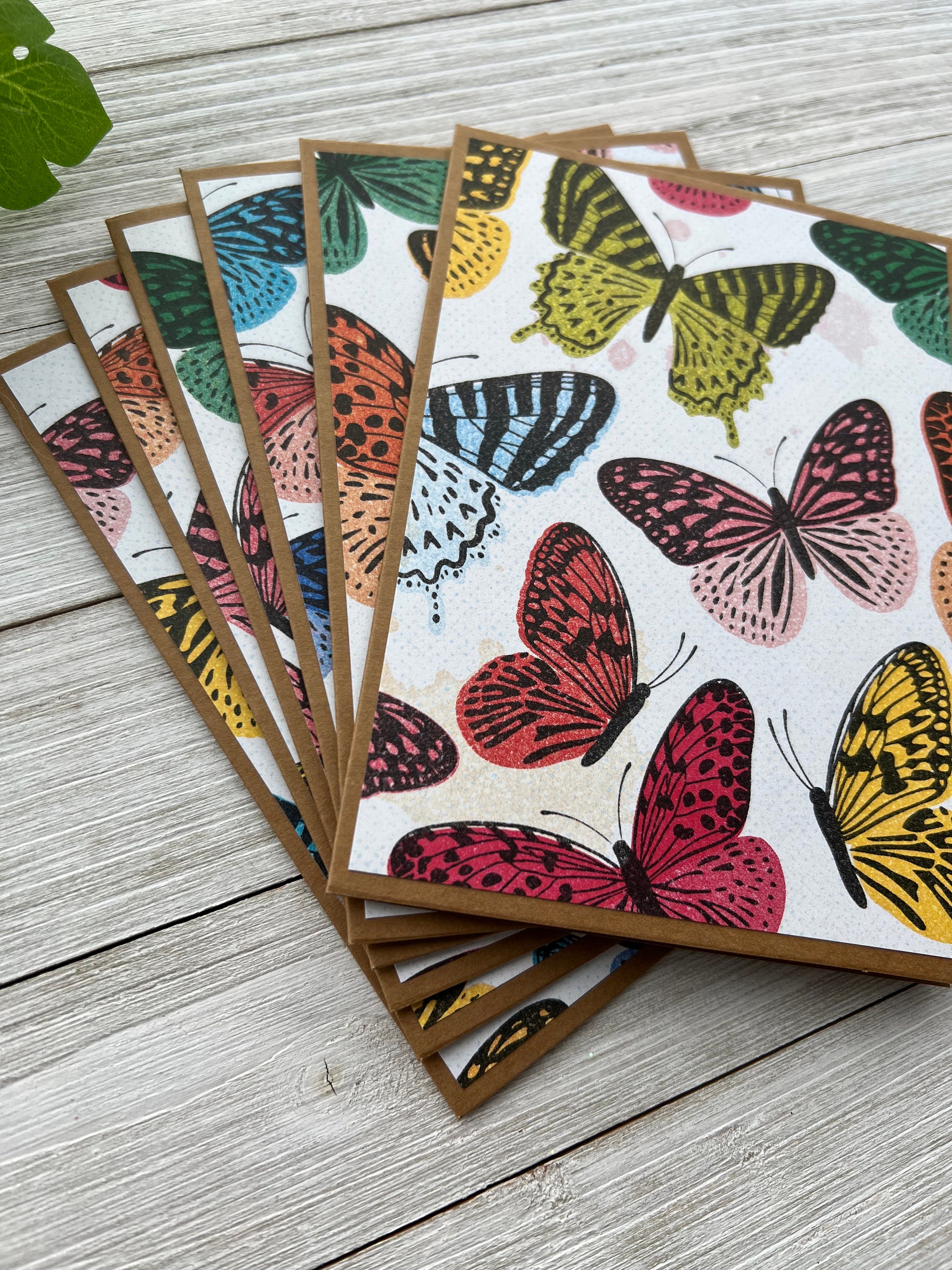 Note Cards Set of 6 ~ Monarch Butterfly ~ Colorful Butterflies ~ All ...