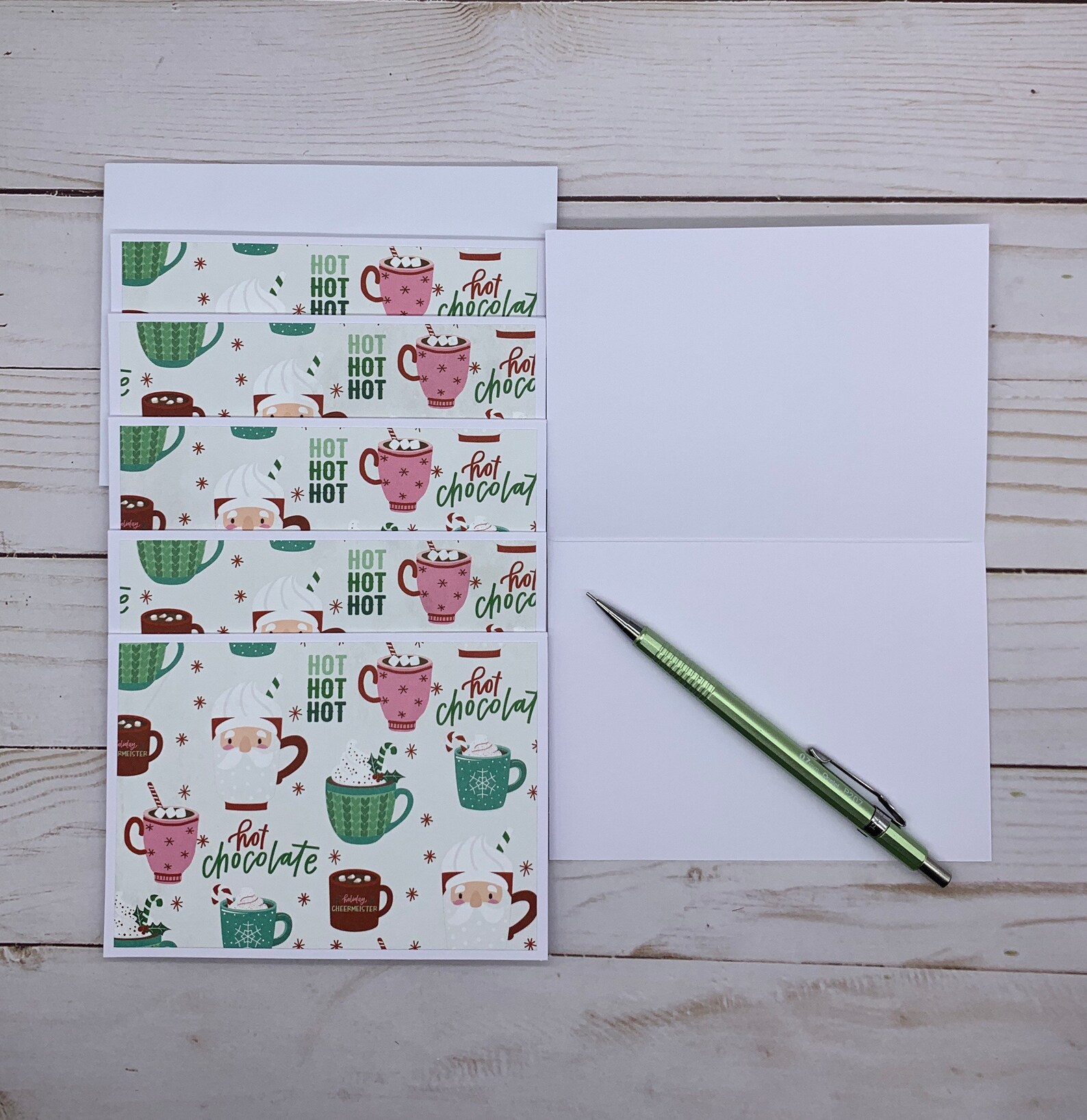 Handmade Note Cards Set of 6 ~ All Occasion ~ Christmas ~ Santa Mugs ...