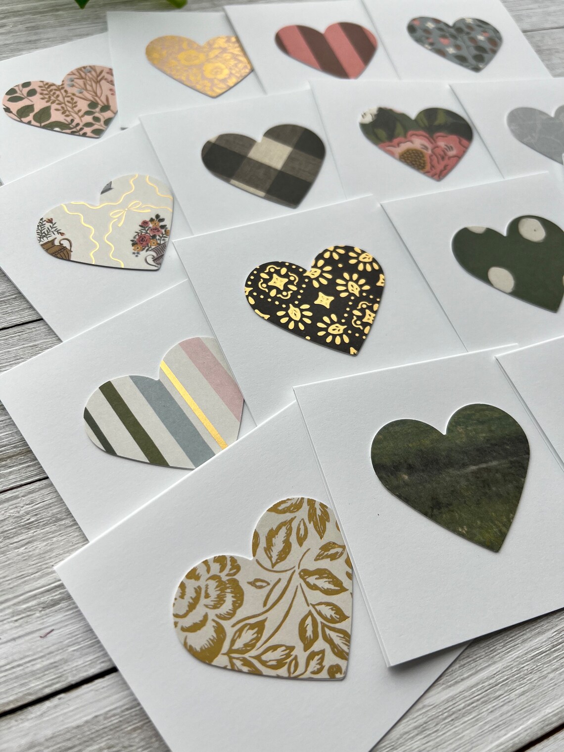 Set of 16 Mini Note Cards ~ 3x3 Blank Cards With Envelopes - Heart Love ...