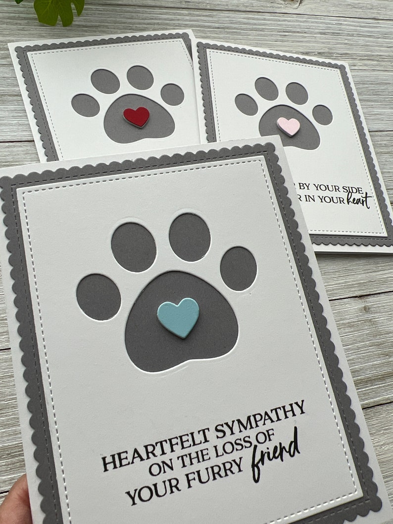 Handmade Single Note Card ~ Cat ~ Dog ~ Pet Sympathy ~ Thinking of You ...