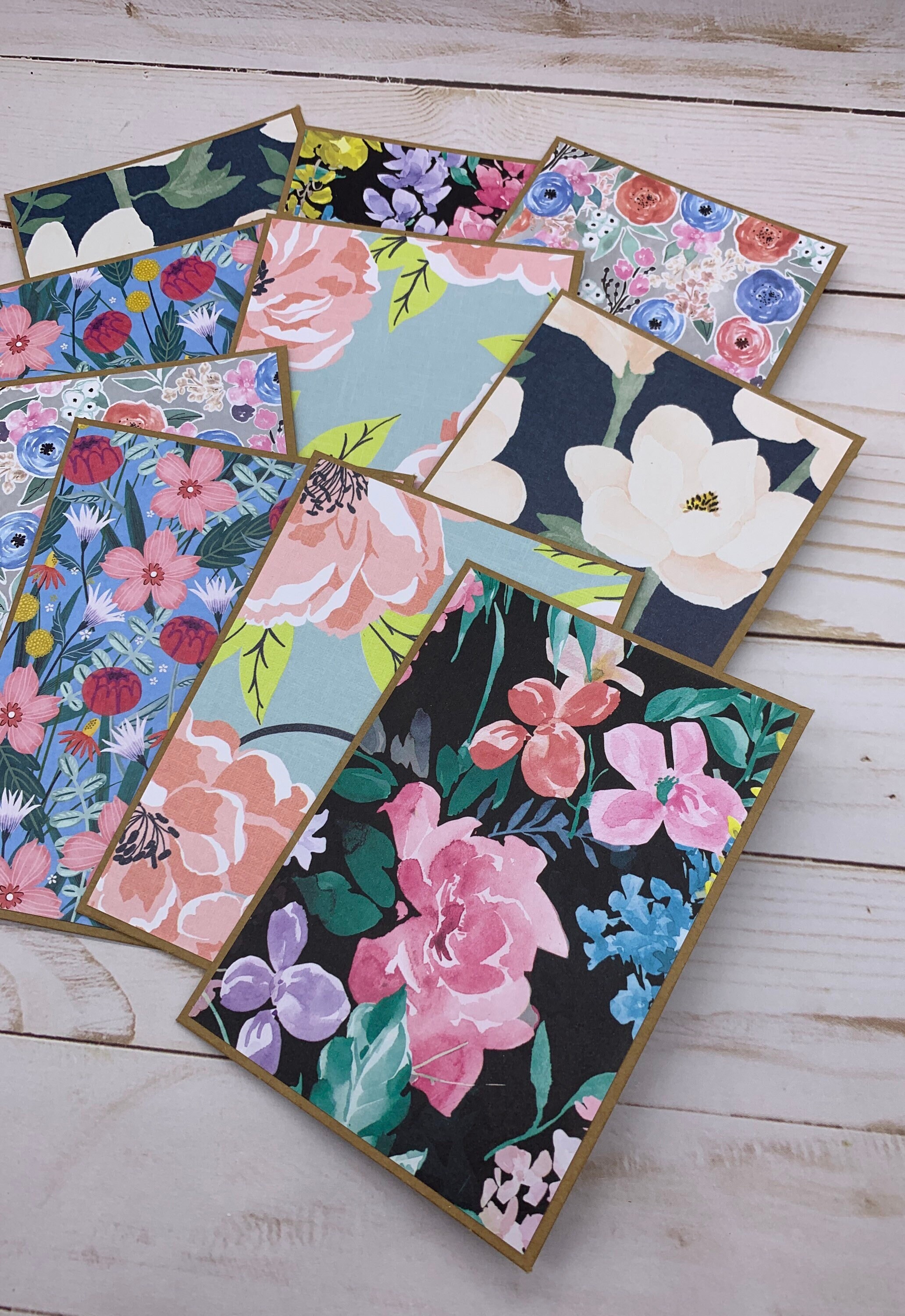 Handmade Note Cards Set of 10 ~ All Occasion ~ Flowers ~ Florals ...