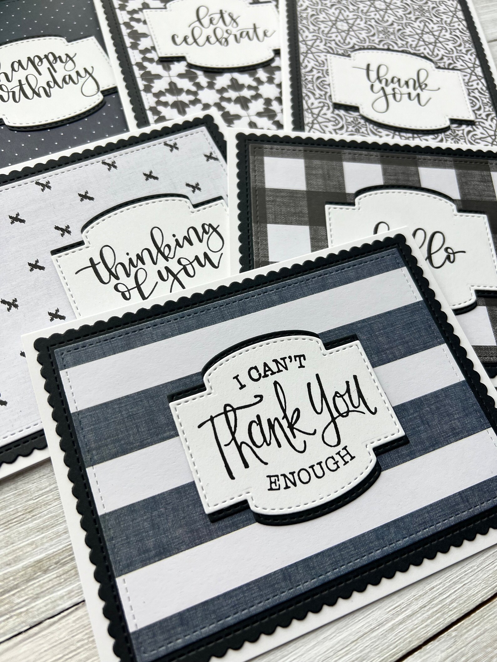 Set of 6 ~ Assorted Note Cards ~ Thank You ~ Birthday ~ Thinking of You ...
