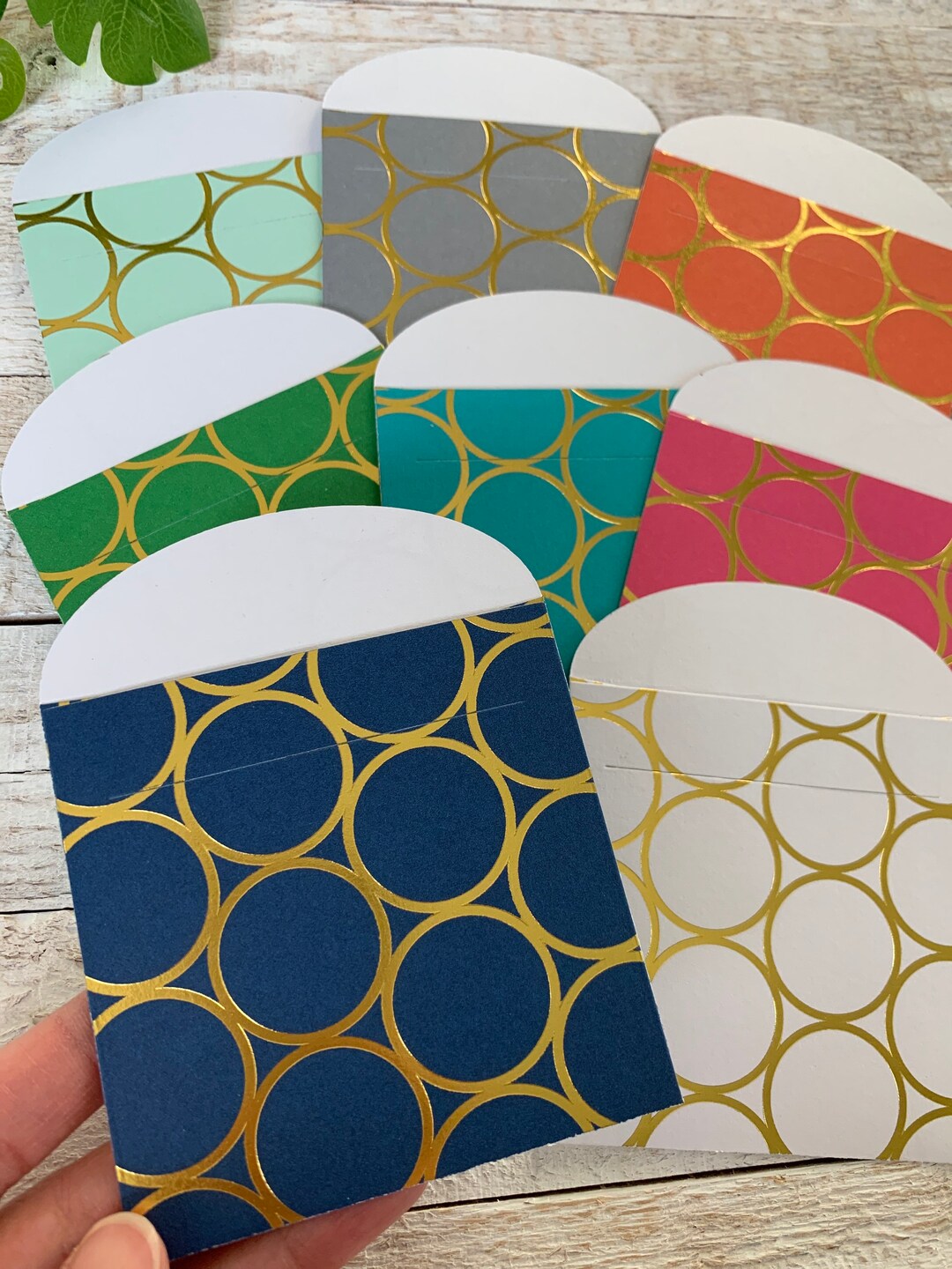 Set of 8 Mini Envelopes ~ With 3x3 Blank Scalloped Flat Note Cards ...