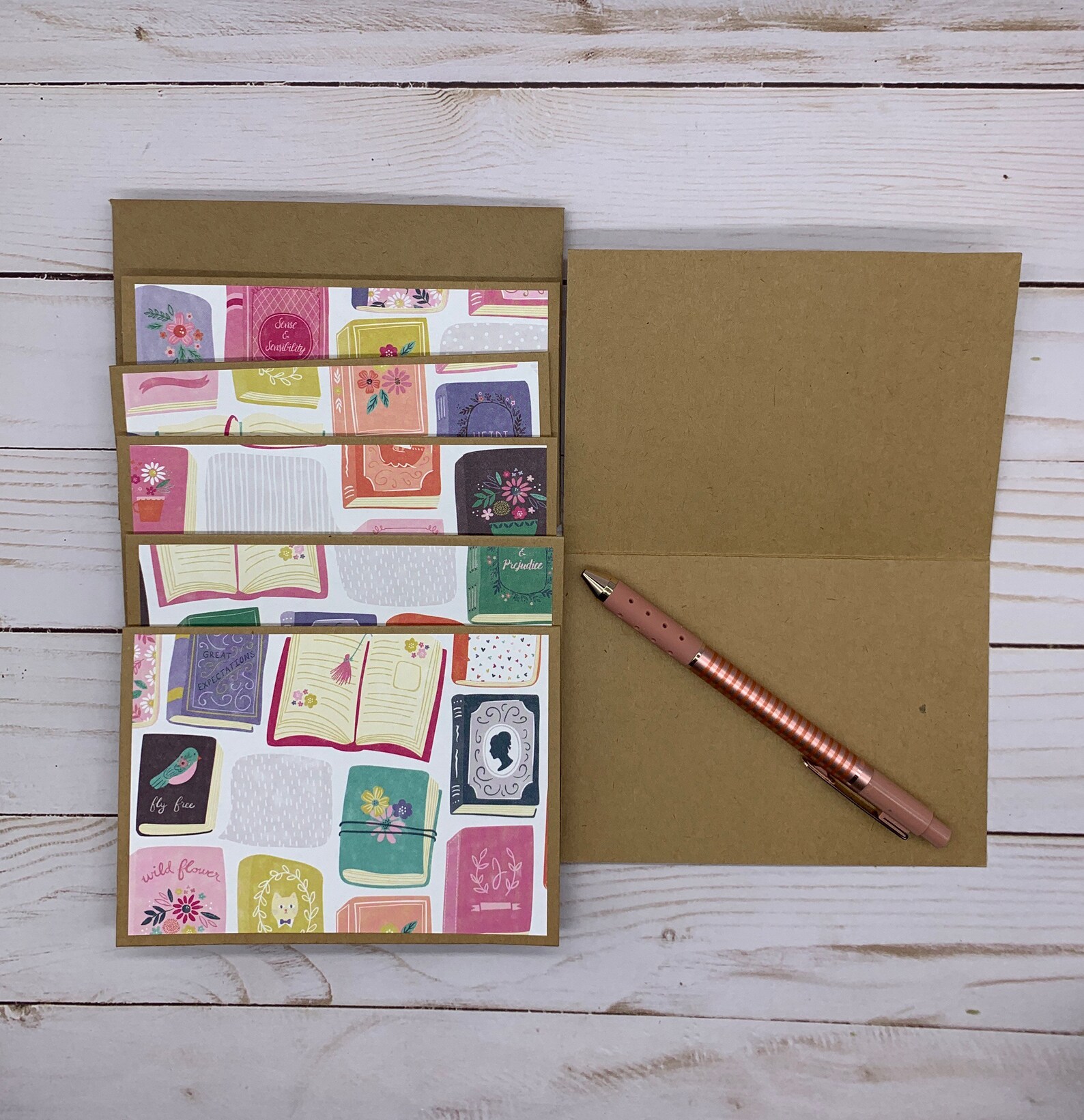 Handmade Note Cards Set of 6 All Occasion Book Lovers Etsy