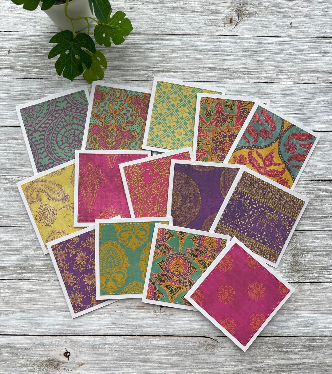 Assorted - Set of 14 Mini Note Cards ~ 3x3 Blank Cards With or W/O ...