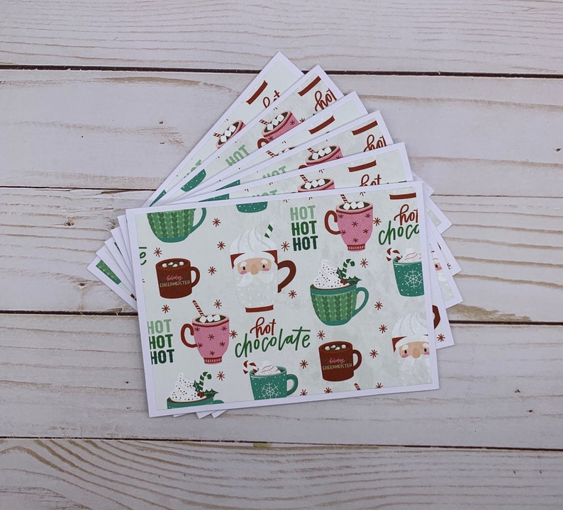 Handmade Note Cards Set of 6 ~ All Occasion ~ Christmas ~ Santa Mugs ...