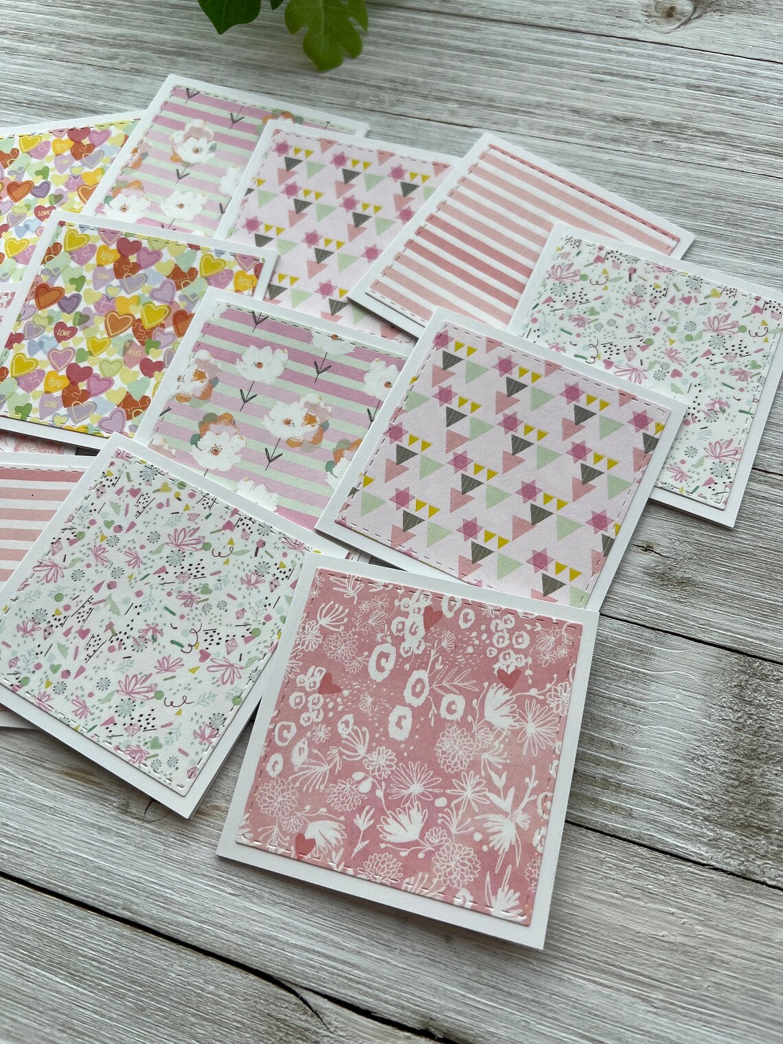 Set of 12 Mini Note Cards ~ 3x3 Blank Cards With or W/O Envelopes ...