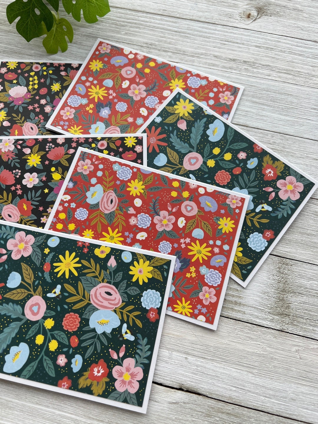 Note Cards Set of 6 ~ Flowers ~ All Occasion ~ Thank You ~ Spring ...