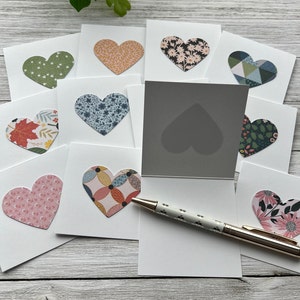 Set of 12 Mini Note Cards ~ 3x3 Blank Cards With Envelopes - Heart Love ...