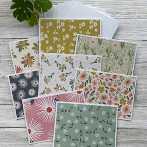 Note Cards Set of 8 ~ Flowers ~ All Occasion ~ Thank You ~ Spring ...