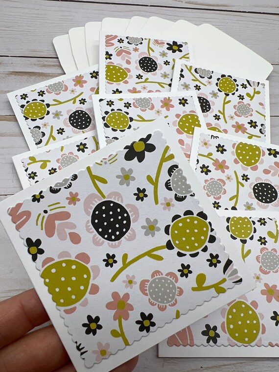 8 Mini Note Cards and Envelopes, 3x3 Note Cards, Lunchbox Note Cards, Gift  Tags, Small Note Card Set, Handmade Gift Tags
