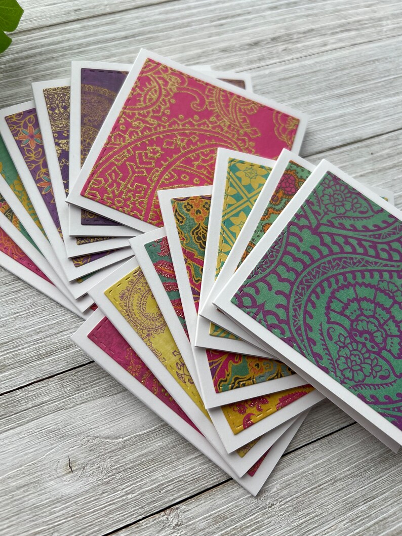 Assorted - Set of 14 Mini Note Cards ~ 3x3 Blank Cards With or W/O ...