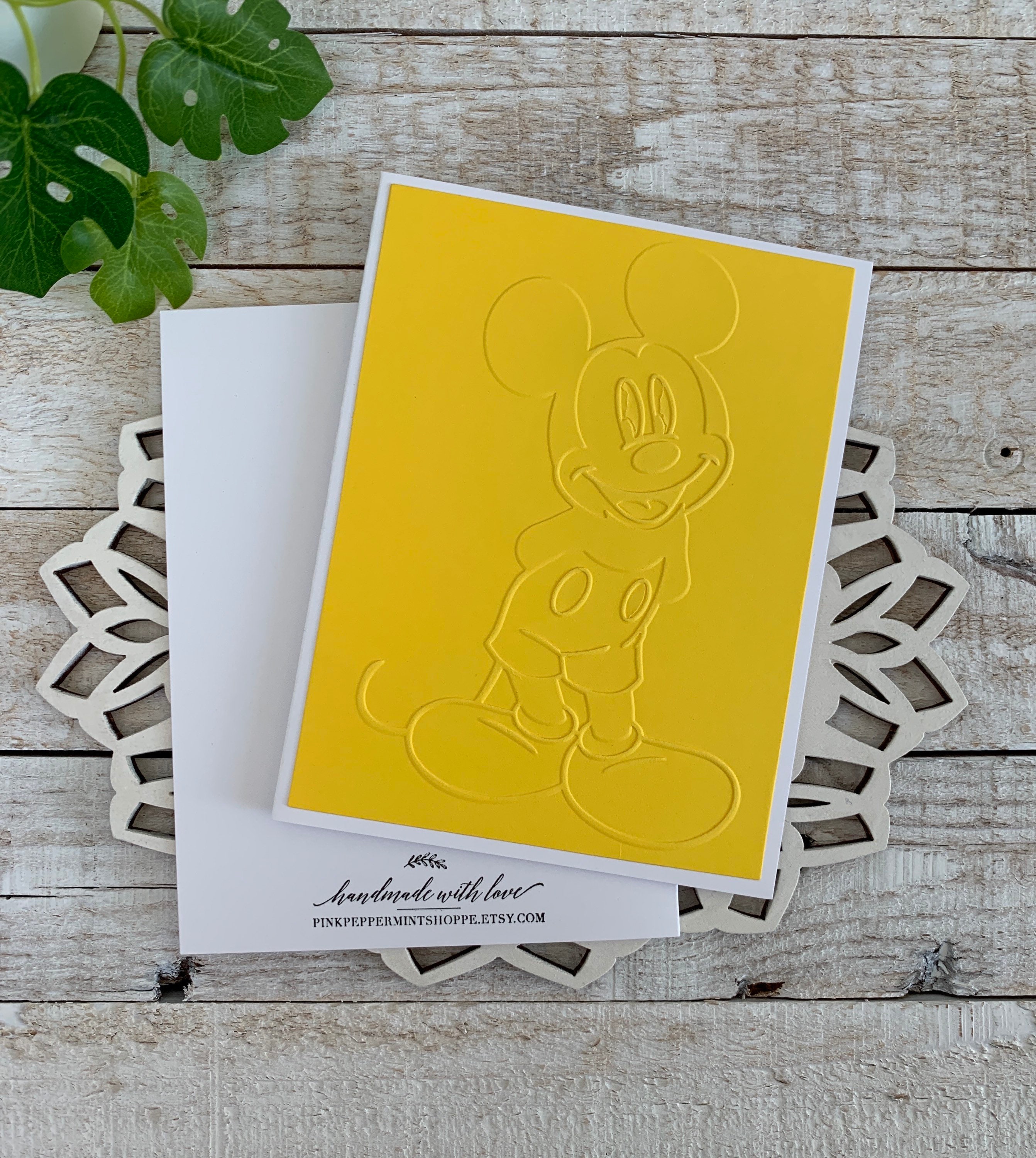 Handmade Embossed Note Cards Pack ~ Mickey Mouse ~ Bold Colors ~ Thank ...