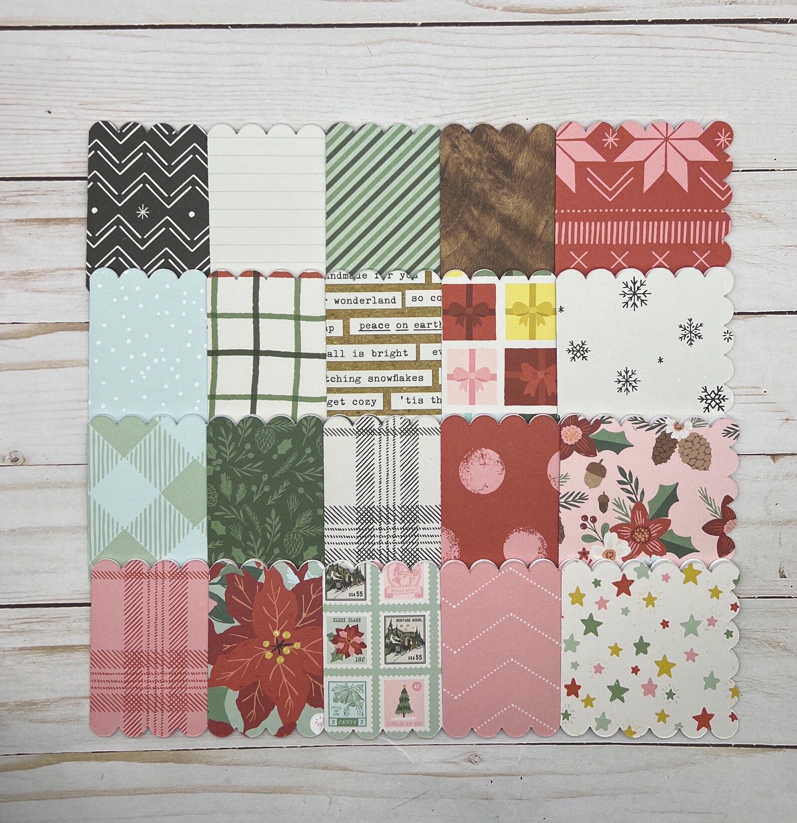 Assorted Note Cards - Set of 20 Mini Scalloped Notecards ~ 3x3 Blank ...
