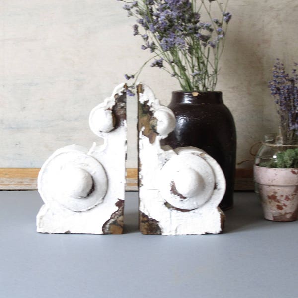 Ménsulas de madera vintage, rescate arquitectónico, decoración chic shabby