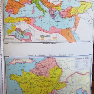 Vintage School Roll Up Map, Denoyer Geppert Social Science 1970 Roman Empire